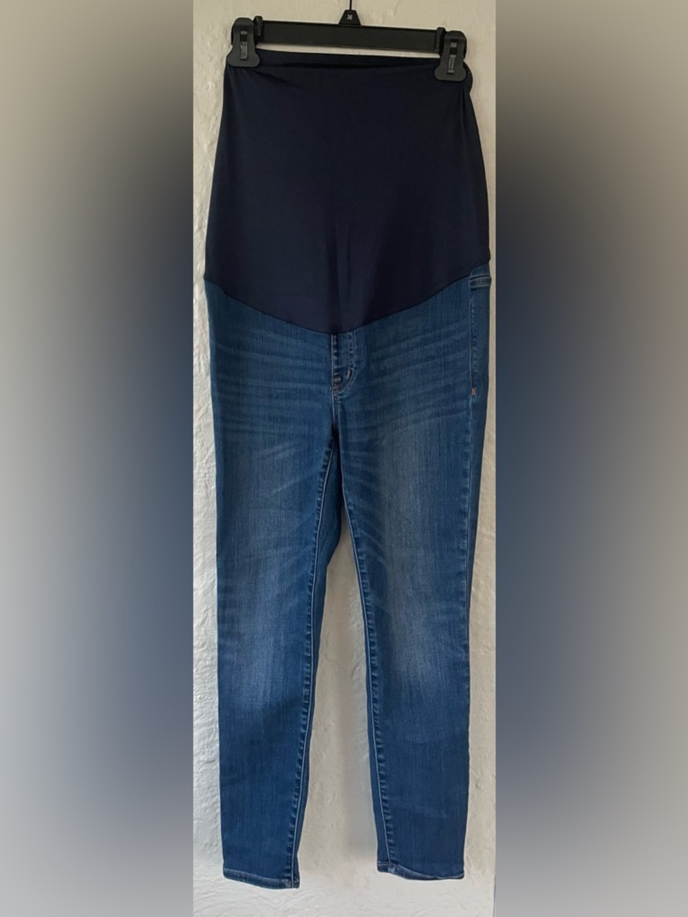 Madewell Maternity Over-The-Belly High-Rise Skinny Jeans Smithley Mid-Wash; 29